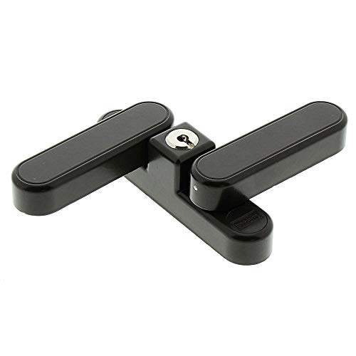 Burg Wächter Tür- und Fensterriegel, Einbruchschutz für Fenster und Türen, Abschließbar, Beidseitig verwendbar, WinSafe WD 3 BR SB GL, Graubraun von BURG-WÄCHTER