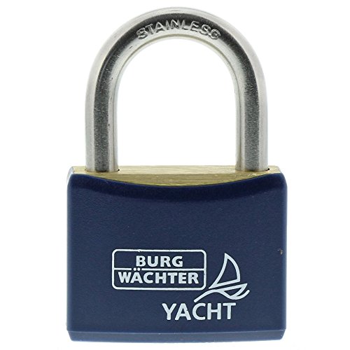 Burg-Wächter Yacht 460 Ni 50 SB Vorhängeschloss, Messing, Blau von BURG-WÄCHTER