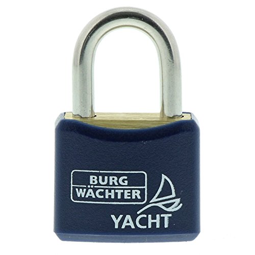 Burg-Wächter Vorhängeschloss Messing, Kunststoffmantel, 3, 5 mm Bügelstärke, Wetterfest, 2 Schlüssel, Yacht 460 NI 20 SB, 22mm von BURG-WÄCHTER