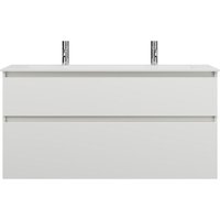 Lin20 Mineralguss-Waschtisch Weiß Matt mit 2 - Burgbad Lin20 Mineralguss-Waschtisch Weiß Matt mit 2 - Burgbad von BURGBAD