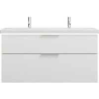 burgbad Eqio Keramik-Waschtisch mit 2 Armaturbohrungen, inklusive von BURGBAD