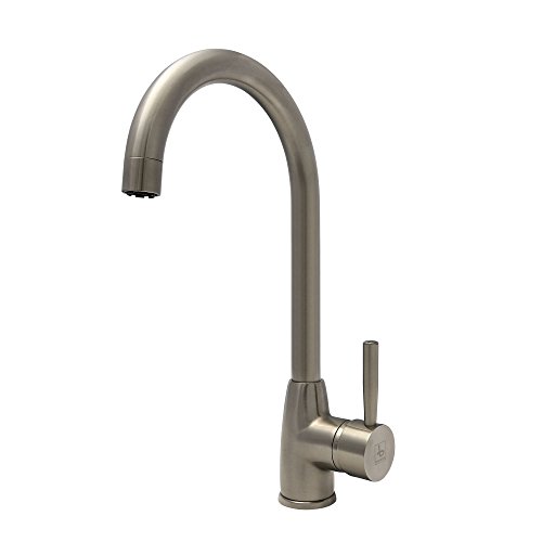 BURGTAL EMIRAS | Küchenarmatur - Spültischarmatur | Mischbatterie für die Küche | hoher Auslauf | Mischbatterie in Edelstahl Matt | Niederdruck | Schwenkbar 360° von BURGTAL