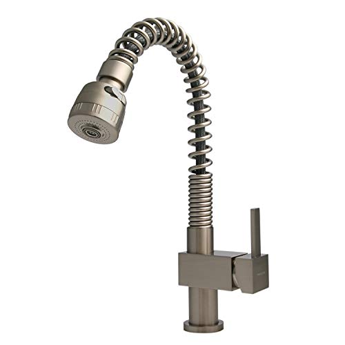 BURGTAL ERATH | Küchenarmatur - Spültischarmatur | Spiralfederarmatur mit Brausekopf | hoher Auslauf ausziehbar | Mischbatterie in Niederdruck | Edelstahl Matt | Schwenkbar 360° BURGTAL ERATH | Küchenarmatur - Spültischarmatur | Spiralfederarmatur mit Brausekopf | hoher Auslauf ausziehbar | Mischbatterie in Niederdruck | Edelstahl Matt | Schwenkbar 360° von BURGTAL