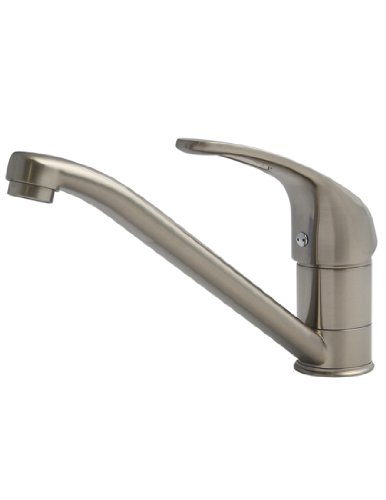 BURGTAL OXA | Küchenarmatur - Spültischarmatur | Mischbatterie für die Küche | Wasserhahn in Edelstahl Matt | Einhebelmischer - Niederdruck von BURGTAL