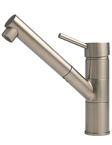 BURGTAL SELIA | Küchenarmatur - Spültischarmatur | Mischbatterie mit Brausekopf | Einhebelmischer in Niederdruck | Edelstahl Matt | Schwenkbar 90° von BURGTAL