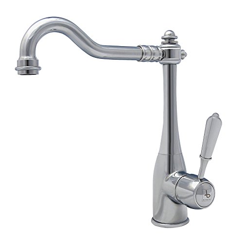 BURGTAL TARILA | Küchenarmatur - Spültischarmatur | Mischbatterie im Nostalgie Landhausstil | hoher Auslauf | Niederdruck | Chrom | Schwenkbar 360° von BURGTAL