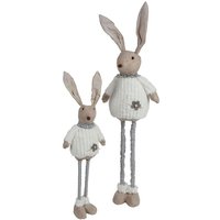 Buri - 1 Stoff Osterhase Mädchen Deko-Hase mit Teleskopbeinen 70 cm Shabby Ostern Deko von BURI