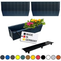 12 Euro-Paletten Blumenkästen-Einsätze inkl. Bewässerungsmatte 37,3cm Anthrazit Pflanzkasten für Europalette Palette Balkonkasten Blumentopf aus von BURI