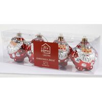 12x 4er Set Nikolaus-Kugeln Weihnachtsmann Dekoration Tannenbaum 7cm 48 Stück von BURI