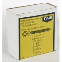 Buri - 12x tas Spanplattenschrauben 50 Stück 3,5x20mm tx Teilgewinde Senkkopf Holz Bau von BURI