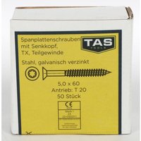 12x TAS Spanplattenschrauben 50 Stück 5x60mm TX Teilgewinde Senkkopf Holz Bauen von BURI