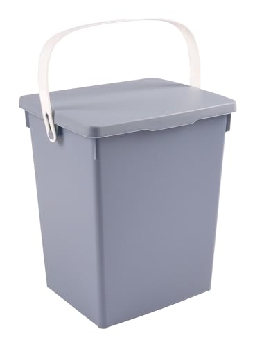 1a-Handelsagentur BURI Waschmittelbox 5L Waschpulverbox Waschmitteldose Waschmittelbehälter Klammerkorb, Farbe:grau von BURI