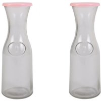 2er Set 1L Glas Milchflaschen Kunststoffdeckel Saftflasche Wasserflasche Karaffe 2er Set 1L Glas Milchflaschen Kunststoffdeckel Saftflasche Wasserflasche Karaffe von BURI