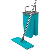 Buri - 2x Beldray Bodenwischer mit Auswringeimer Wischmopp Reinigungsmopp Flachmopp Mikrofaser Auswringfunktion von BURI