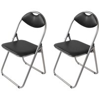 2x Metall Klappstühle schwarz Gästestühle Stuhl Gäste Besucherstuhl Gartenstuhl 2x Metall Klappstühle schwarz Gästestühle Stuhl Gäste Besucherstuhl Gartenstuhl von BURI