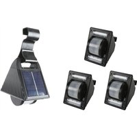 3er-Set Solar Dachrinnenleuchten Solarlampen Zaunleuchte Aussenlampe Gartenlicht von BURI