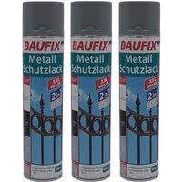 Buri - 3x Baufix 2in1 Metall Schutzlack Spray 600 ml silbergrau glänzend Grundierung von BURI