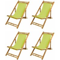 4x Bambus Relax Liegestuhl Grün Strandstuhl Terrassenliege Gartenstuhl 60x135cm 4x Bambus Relax Liegestuhl Grün Strandstuhl Terrassenliege Gartenstuhl 60x135cm von BURI