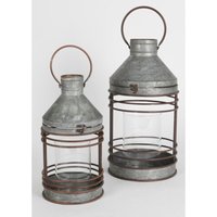 4x Garten Laternen 2er Set Zink Dekoration Beleuchtung Windlichter Balkon Außen 4x Garten Laternen 2er Set Zink Dekoration Beleuchtung Windlichter Balkon Außen von BURI