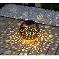 4x Solar Kugelleuchte Metalloptik 20cm Gartenleuchte Tischleuchte Gartendeko Gartenlampe Kugellampe Solarkugel Außenleuchte Outdoor von BURI