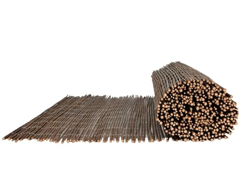 6 Stück Weidenmatte 150x50cm Zaun Sichtschutz Holz für Garten Balkon Terrasse 6er Set von BURI