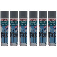 Buri - 6x Baufix 2in1 Metall Schutzlack Spray 600 ml silbergrau glänzend Grundierung von BURI