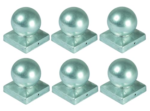 6x Pfostenkappe Kugel 90x90mm Zaunkappe Zierkappe Pfahl Kappe verzinkt Abdeckung von BURI
