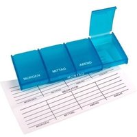 7 Tage Pillenbox mit Austeller Medikamentenbox Tablettenbox Pillendose Wochenbox von BURI