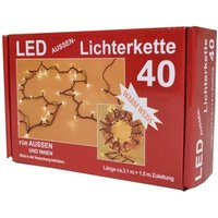 Buri - Außenlichterkette 40 led Lichterkette warm weiß Außenbeleuchtung Weihnachtslicht von BURI
