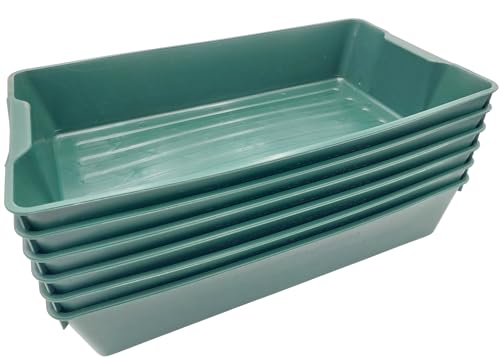 BURI 10x Universal Gärtnerbox Pflanzschale 58x32x11cm Anzuchttopf grün Pflanzwanne Blumenkasten Anzuchtschale eckig Profi Saatschale - robust, wetterfest, frostfest (10 Stück) von BURI