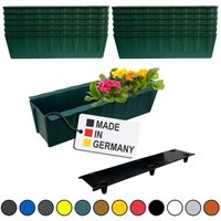 BURI 12 Euro-Paletten Blumenkästen-Einsätze inkl. Bewässerungsmatte 37,3cm Dunkelgrün Pflanzkasten für Europalette Palette Balkonkasten Blumentopf von BURI