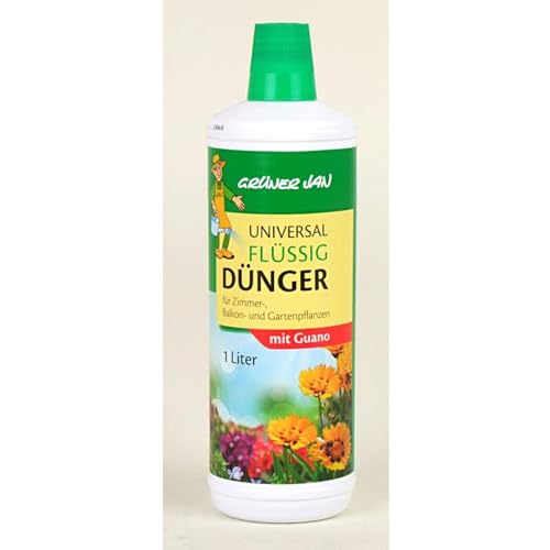 BURI 12x 1L Grüner Jan Flüssigdünger mit Guano Blüh- und Grünpflanzen düngen von BURI
