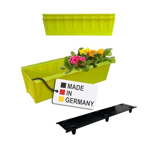 BURI 2 Euro-Paletten Blumenkästen-Einsätze inkl. Bewässerungsmatte | 37,3cm Hellgrün | Pflanzkasten für Europalette Palette | Balkonkasten | Blumentopf | aus stabilen Kunststoff | Made in Germany von BURI