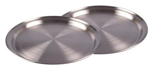 BURI 2er-Set Edelstahl Tablett 35cm Serviertablett Frühstückstablett Kerzentablett BURI 2er-Set Edelstahl Tablett 35cm Serviertablett Frühstückstablett Kerzentablett von BURI