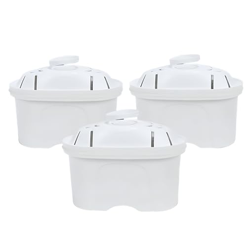 BURI 3er Set Filterkartuschen Wasserfilter Kartuschen 10,5x8x6cm für Wasser-Filterkanne 4-Stufen-Filter-Technologie Ersatz Aktivkohlefilter water Wasser Filter gegen Kalk Schadstoffe Chlor Gerüche 3x von BURI