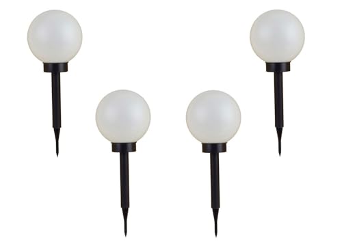 BURI 4er Set LED Solar Kugelleuchte 3 in 1 Kugellampe Leuchtkugel Gartenleuchte von BURI