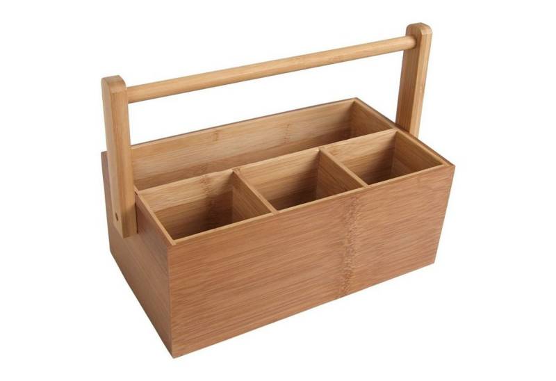 BURI Aufbewahrungsbox Bambus-Organizer Utensilienbox Stiftebox Besteckkasten Schreibtisch von BURI