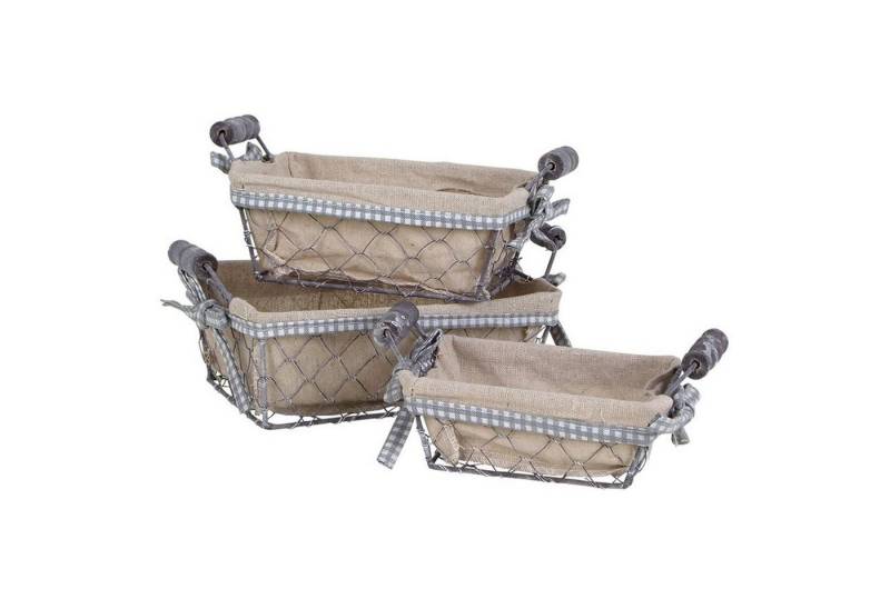 BURI Aufbewahrungsbox Drahtkörbe 3er-Set Dekokörbe Obstkorb Aufbewahrungskorb Metallkorb Lan von BURI