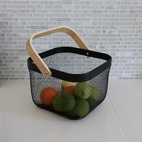 BURI Aufbewahrungskorb schwarz Metall Obstkorb Vorratskorb Drahtkorb Metallkorb Deko BURI Aufbewahrungskorb schwarz Metall Obstkorb Vorratskorb Drahtkorb Metallkorb Deko von BURI