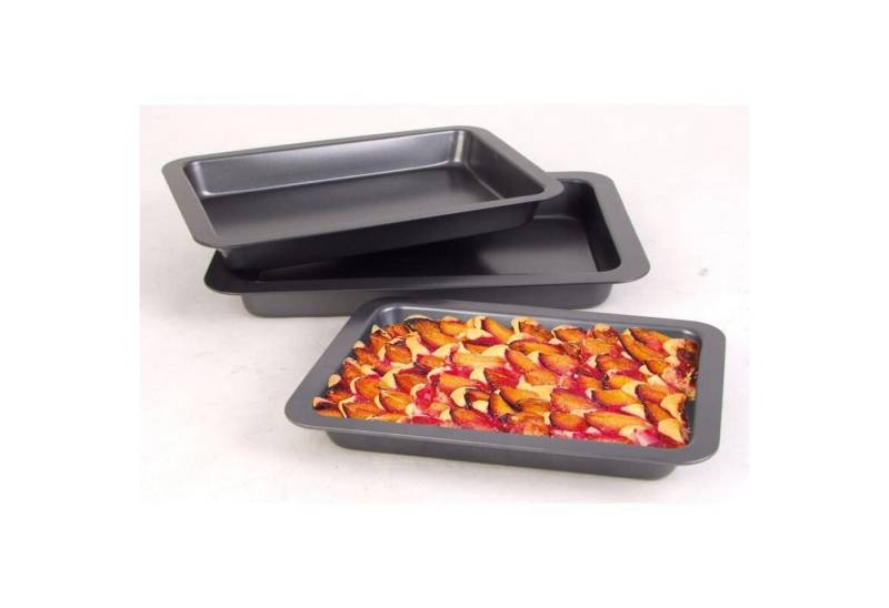 BURI Backblech Kuchenblech 3er Set Kuchen Blech Backblech Küchenhelfer Küche backen von BURI