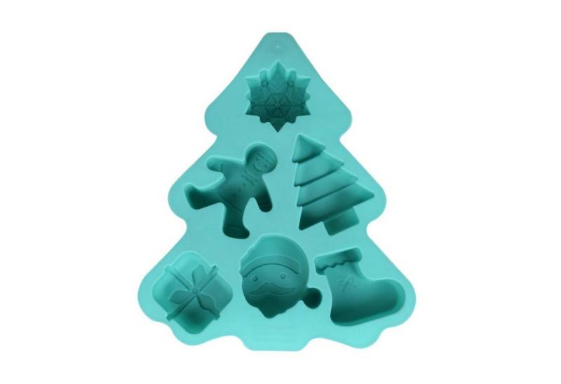 BURI Backform 24x Weihnachten Silikon Backform 6in1 Tannenbaum backen Kuchen Küche von BURI
