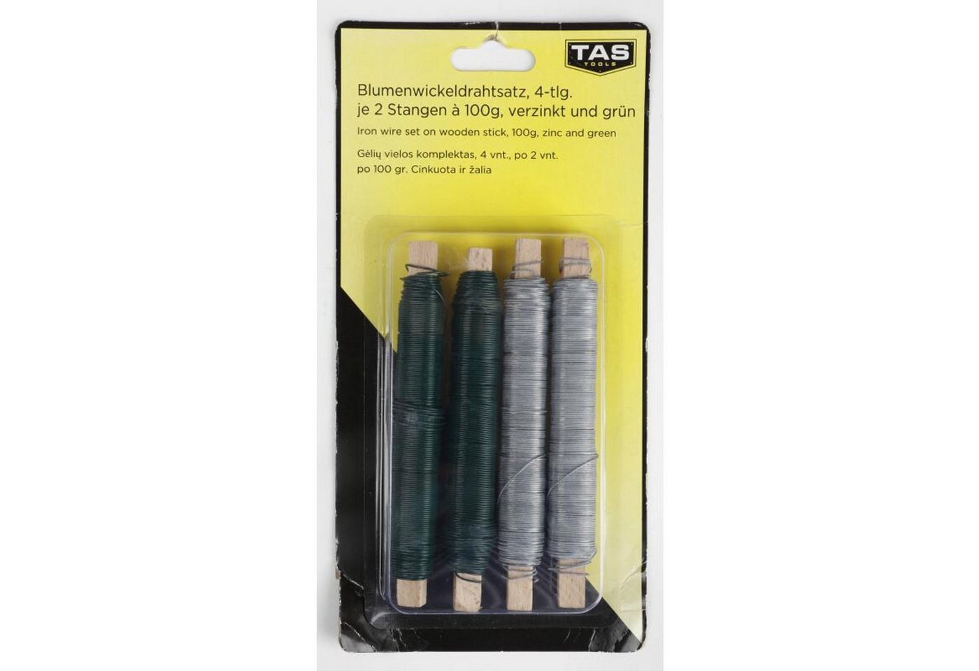 BURI Basteldraht 6x TAS Blumenwickeldraht 4er Set 100g Stangen Verzinkt Grün Binden von BURI