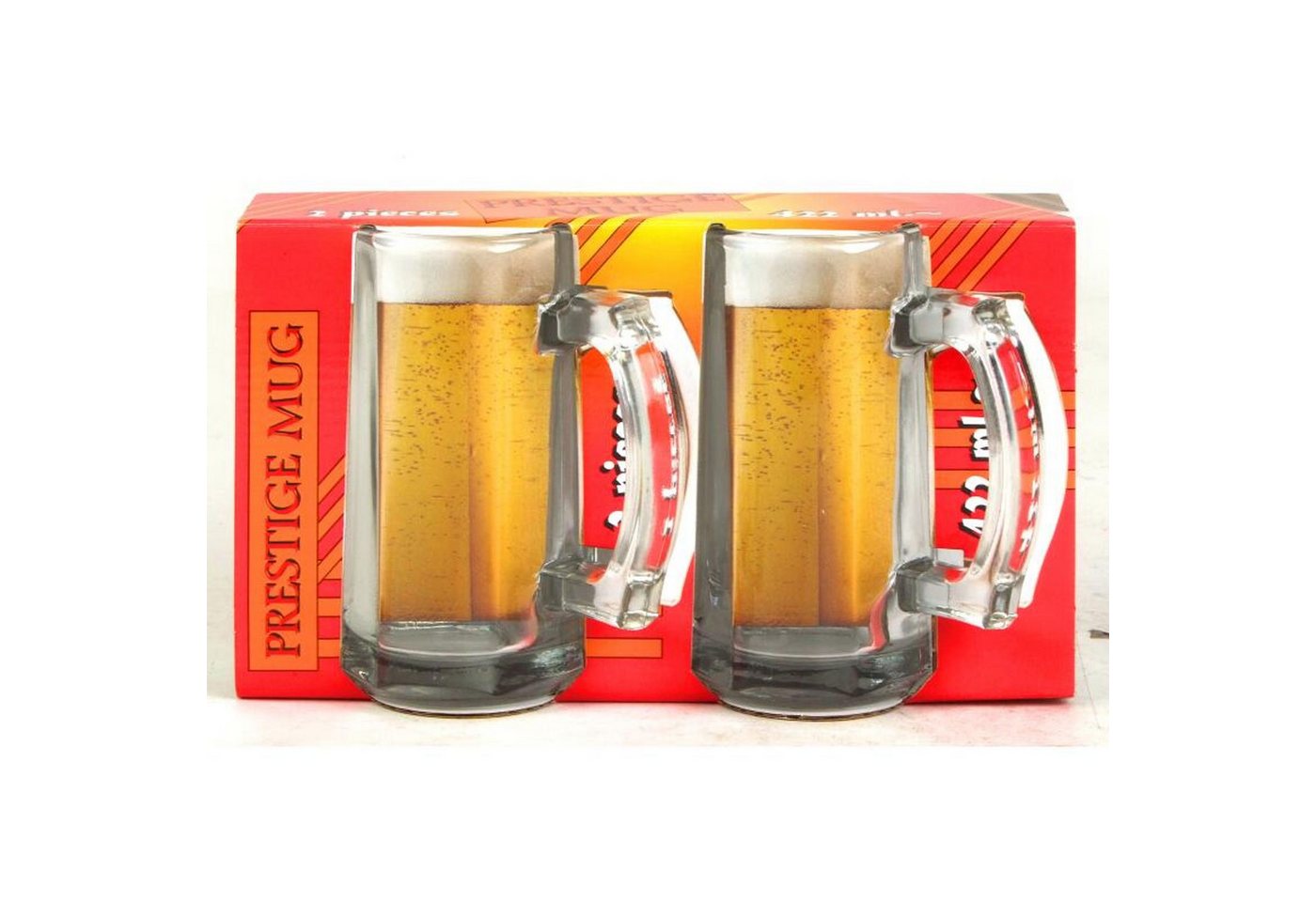 BURI Becher 12x Biergläser 422 ml mit Henkel – 2er Set, Glas BURI Becher 12x Biergläser 422 ml mit Henkel – 2er Set, Glas von BURI