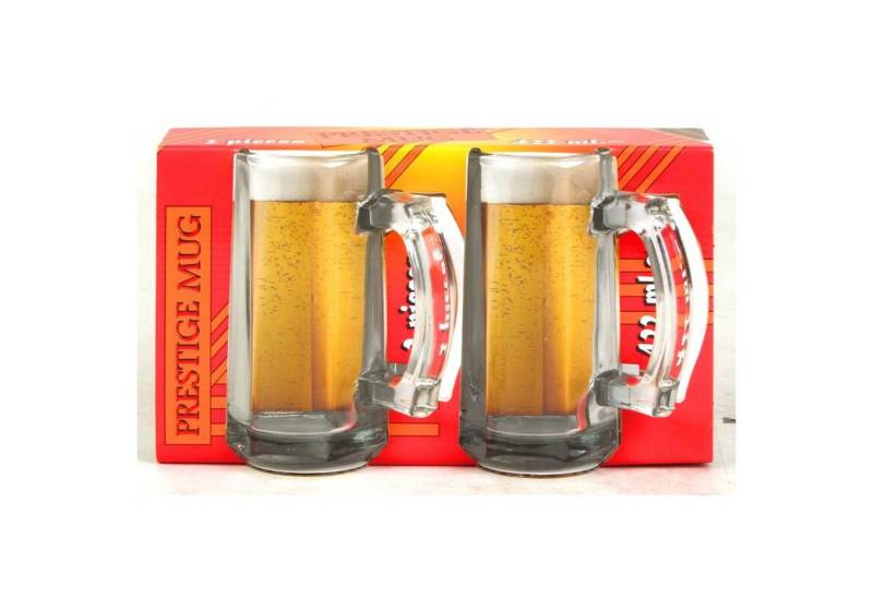 BURI Becher 12x Biergläser 422 ml mit Henkel – 2er Set, Glas BURI Becher 12x Biergläser 422 ml mit Henkel – 2er Set, Glas von BURI