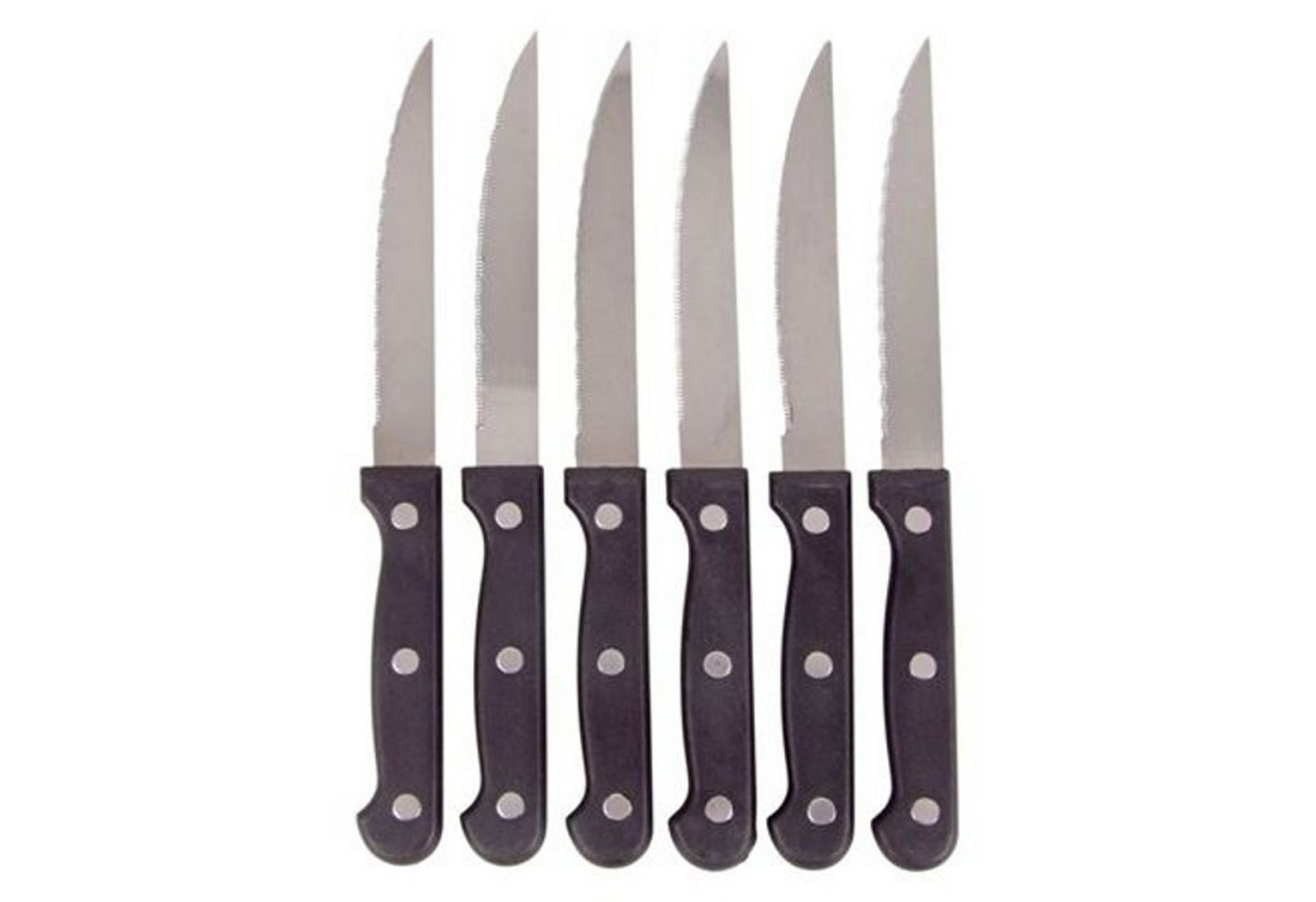 BURI Besteck-Set Edelstahl Steakmesser-Set 6-tlg schwarz Besteckset Brötchenmesser Mess (6-tlg) von BURI