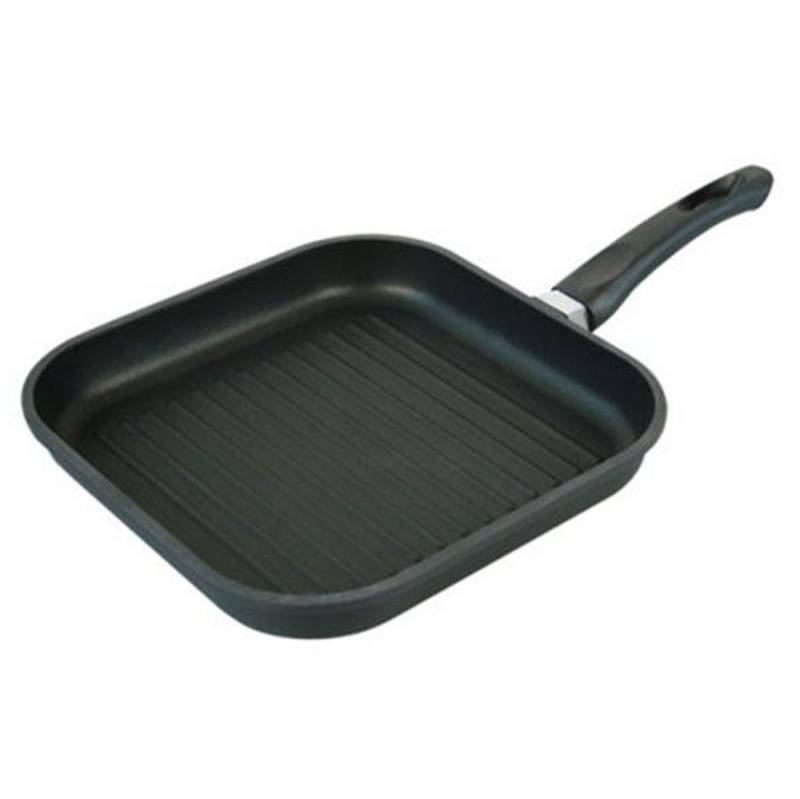 BURI Bratpfanne Aluguss Bratpfanne 28cm Grillpfanne Steakpfanne Schmorpfanne Gusspfann, Aluguss von BURI