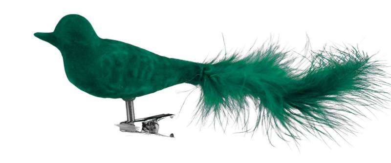 BURI Christbaumschmuck Glas-Weihnachtsbaumschmuck Vogel 2er-Set mit weichem Samtbezug (2-tlg) von BURI