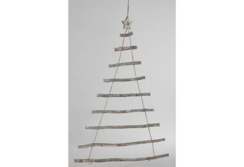 BURI Dekofigur 12x Wanddekoration Tannenbaum Holz Äste Weihnachten Nikolaus Christmas von BURI