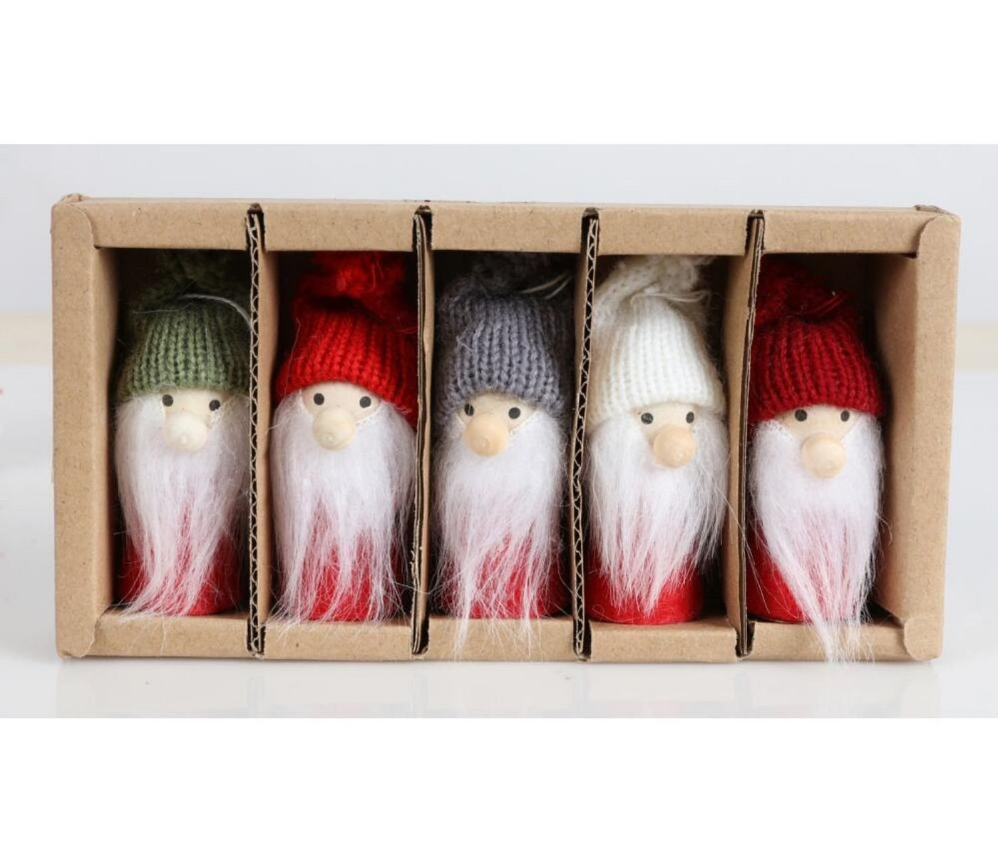 BURI Dekofigur 12x Weihnachts Trolle zum Hängen 5er Set mit Bart baun/rot/creme Holz BURI Dekofigur 12x Weihnachts Trolle zum Hängen 5er Set mit Bart baun/rot/creme Holz von BURI