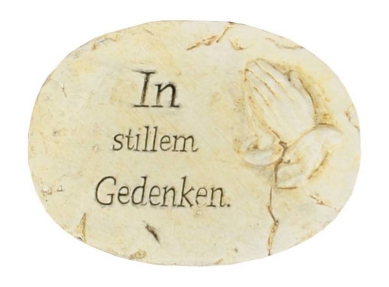 BURI Dekobaum Grab-Spruchstein mit Aufschrift oval Grabschmuck Gedenkstein Grabdekor von BURI